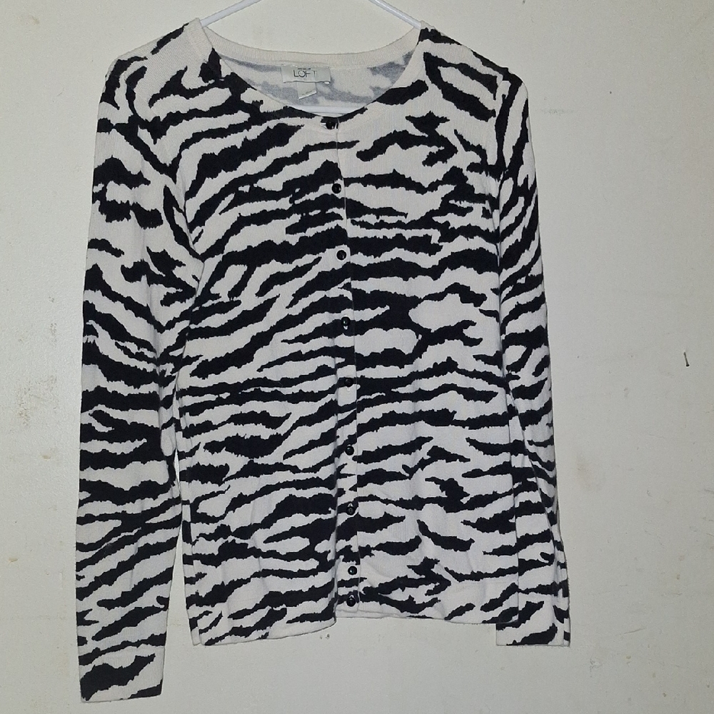 LF Black and White Animal Print Blouse